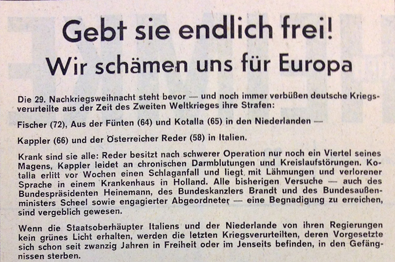 Oproep Verband der Heimkehrer in tijdschrift 'Der Heimkehrer', 1974